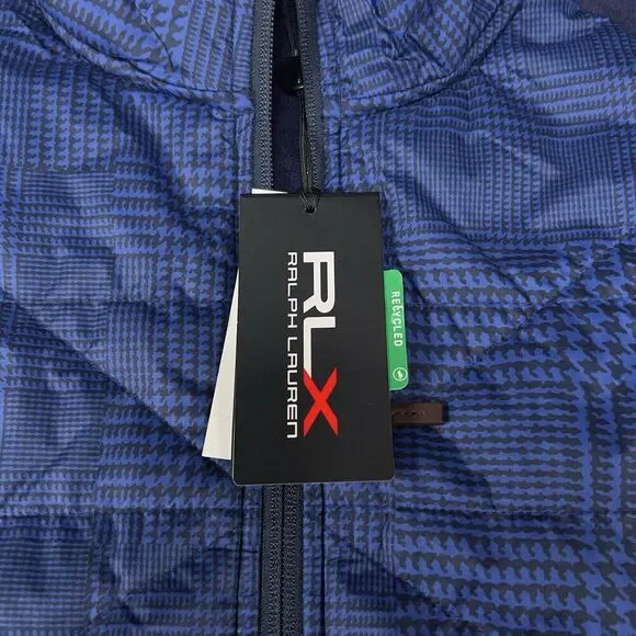 RLX Ralph Lauren Mens Medium Quilted Golf Vest Full Zip Wool Blend NEW $228